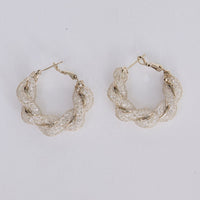 Opulence Earrings in gunmetal with soft textured finish, front view.