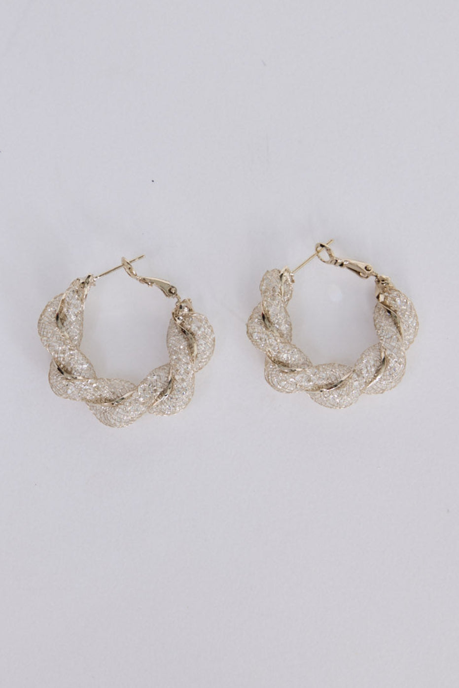 Opulence Earrings in gunmetal with soft textured finish, front view.