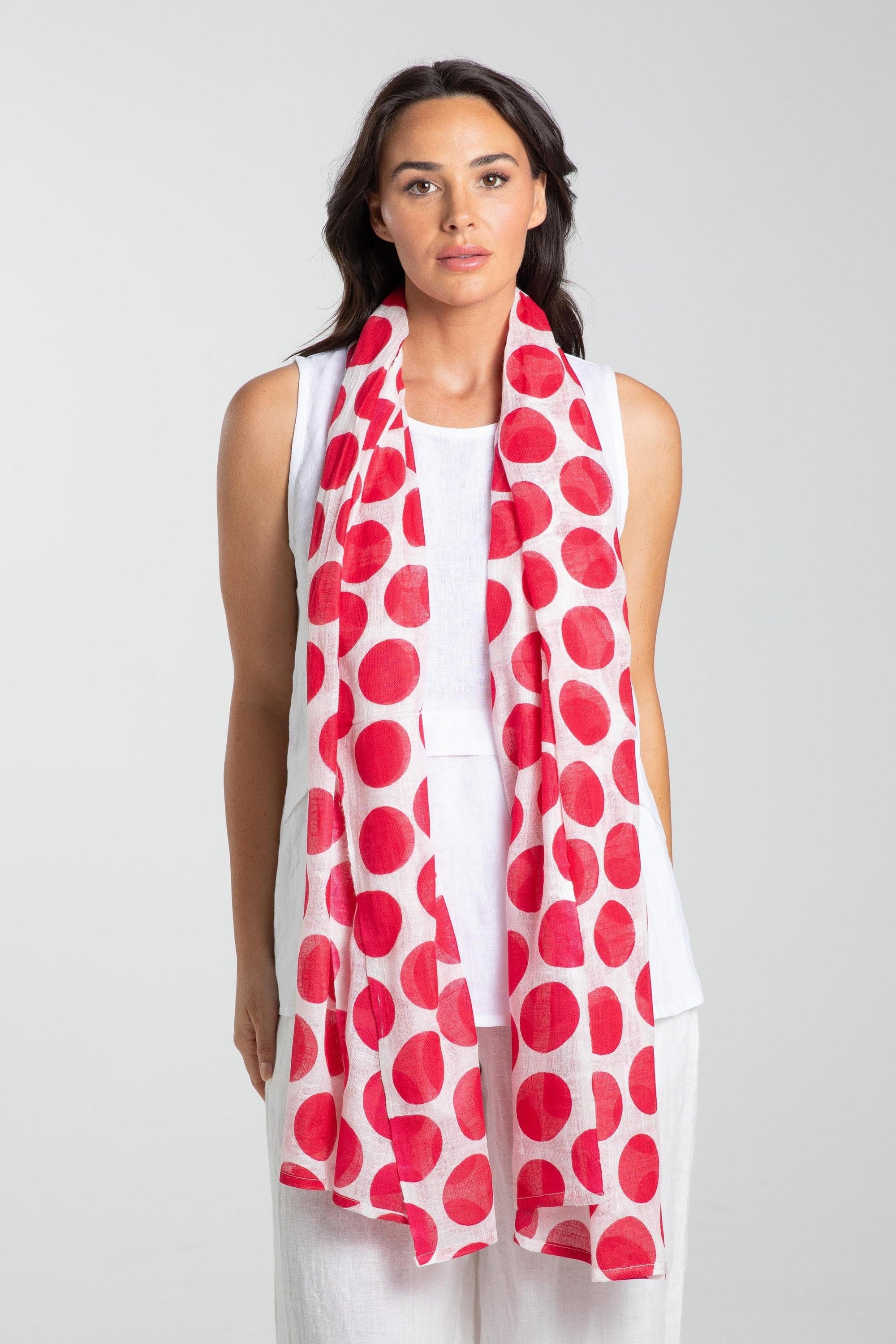 Spot On Scarf - Raspberry
