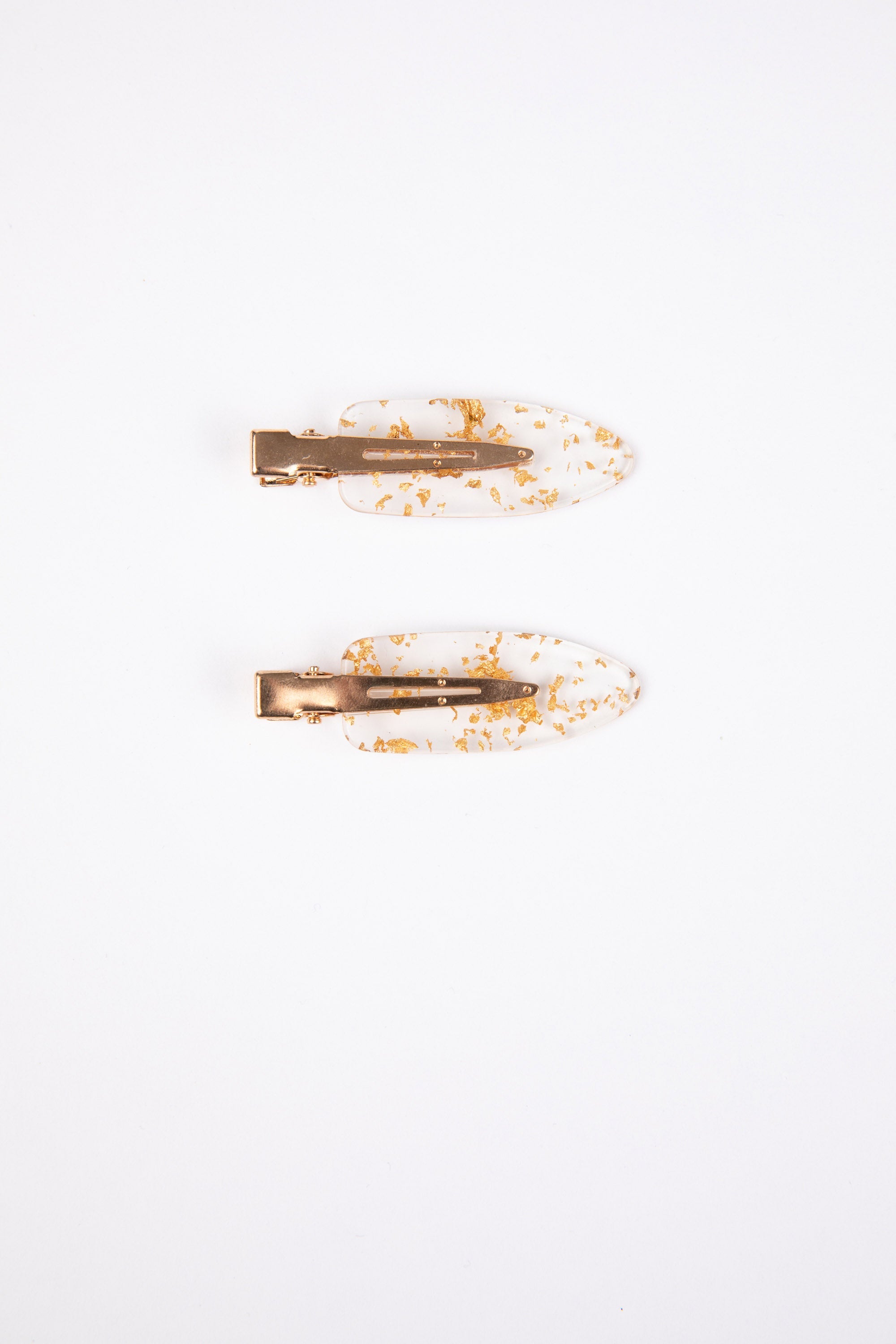 Nikita Hair Clip Set Of 2 - Gold Fleck
