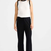 Model wearing Ruthie Knit Pant in black.