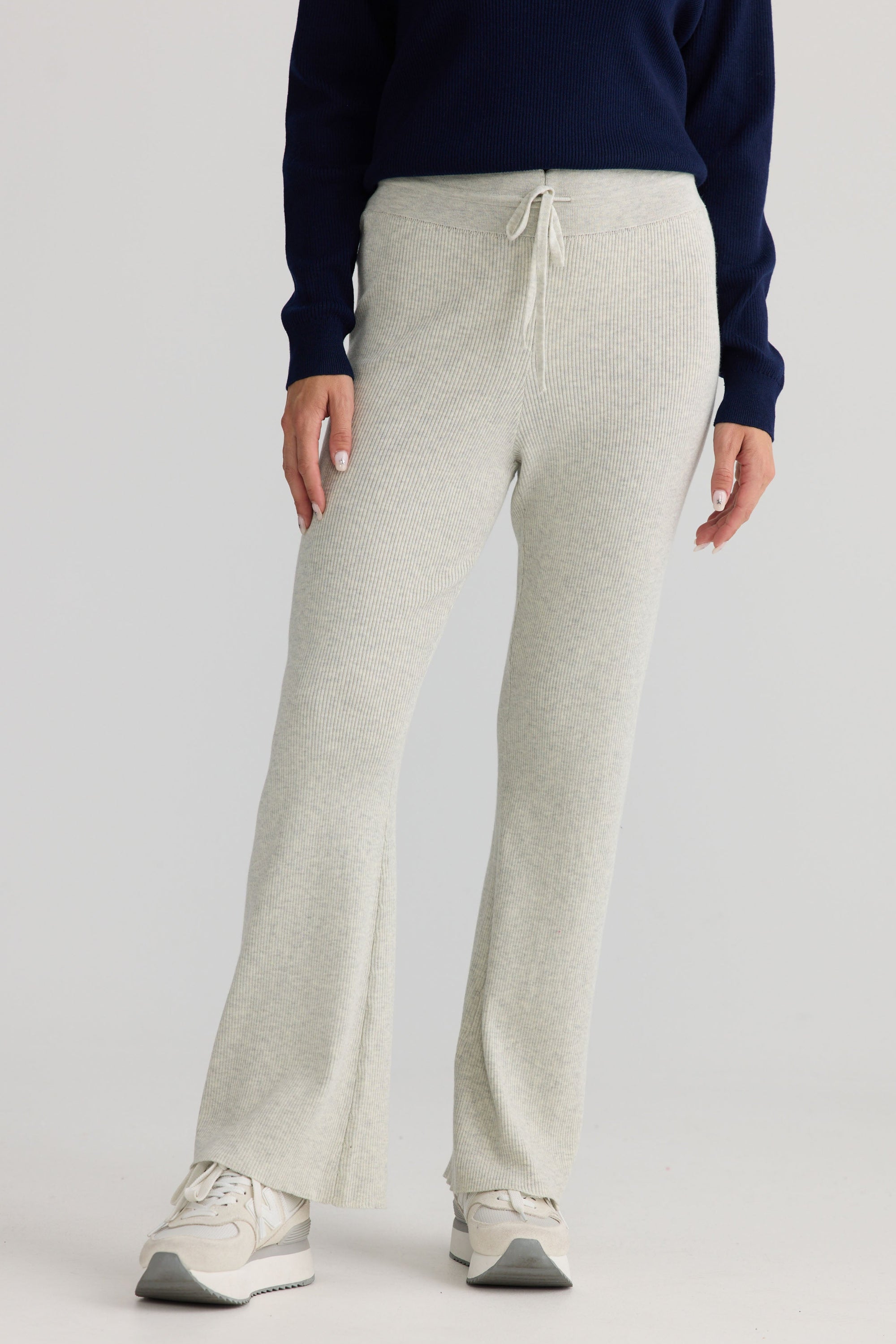 Model wearing Tilda Pant in oat.