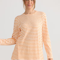 Sana LS Top - Orange Stripe
