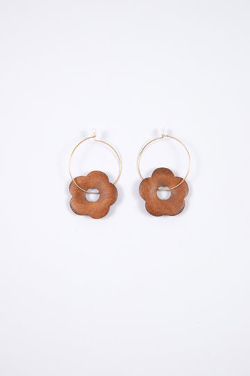 Poppy Earrings - Dark Wood