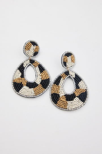 Vada Earrings - Black + Gold