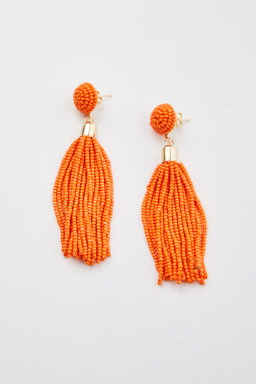 Tassla Earrings - Bright Orange