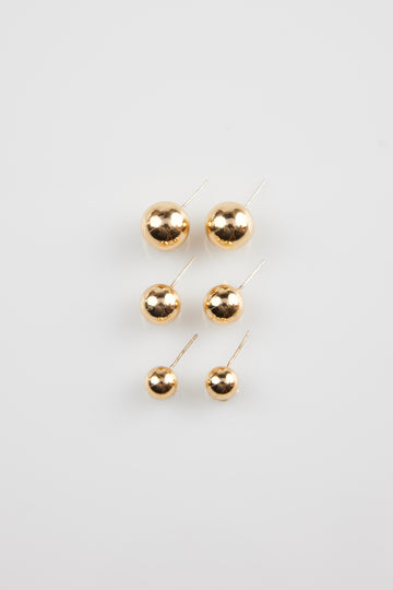 Albana Earrings Set Of 3 - Gold