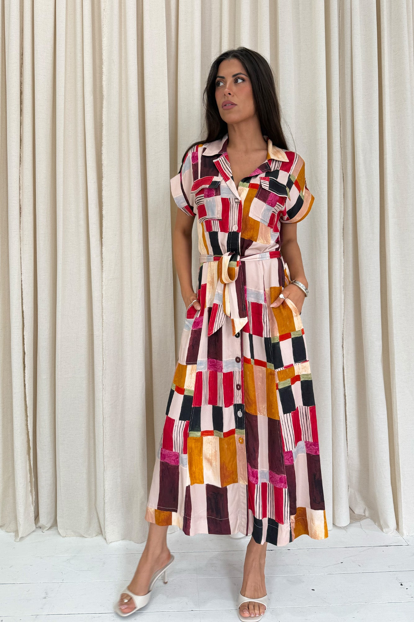 Portia Dress - Painterly Geo