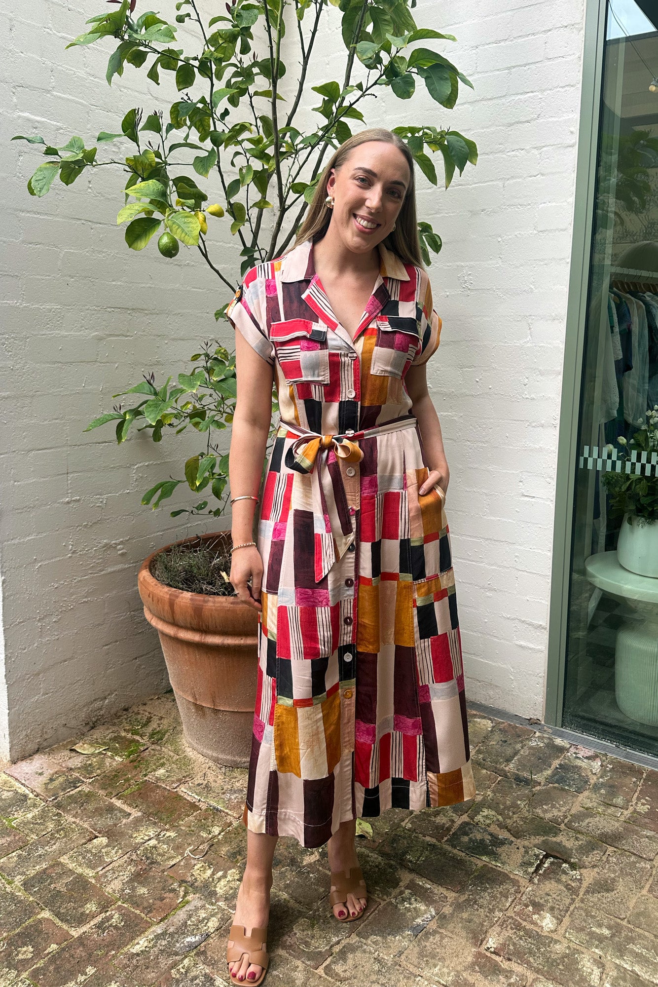Portia Dress - Painterly Geo